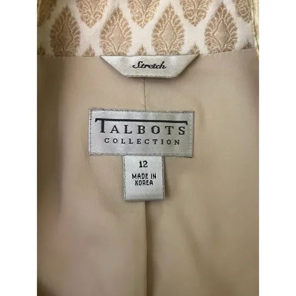 Talbots Collection jacquard mandarin blazer jacket - Picture 3 of 8